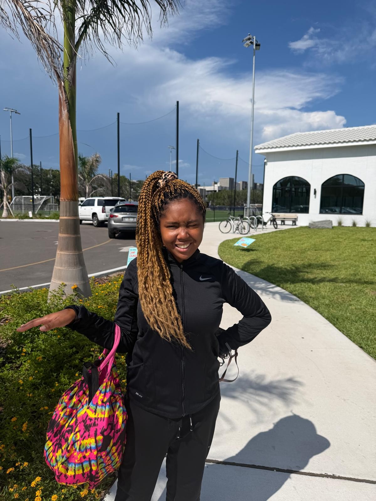 Kimberly's daughter at her seasonal job at the YMCA